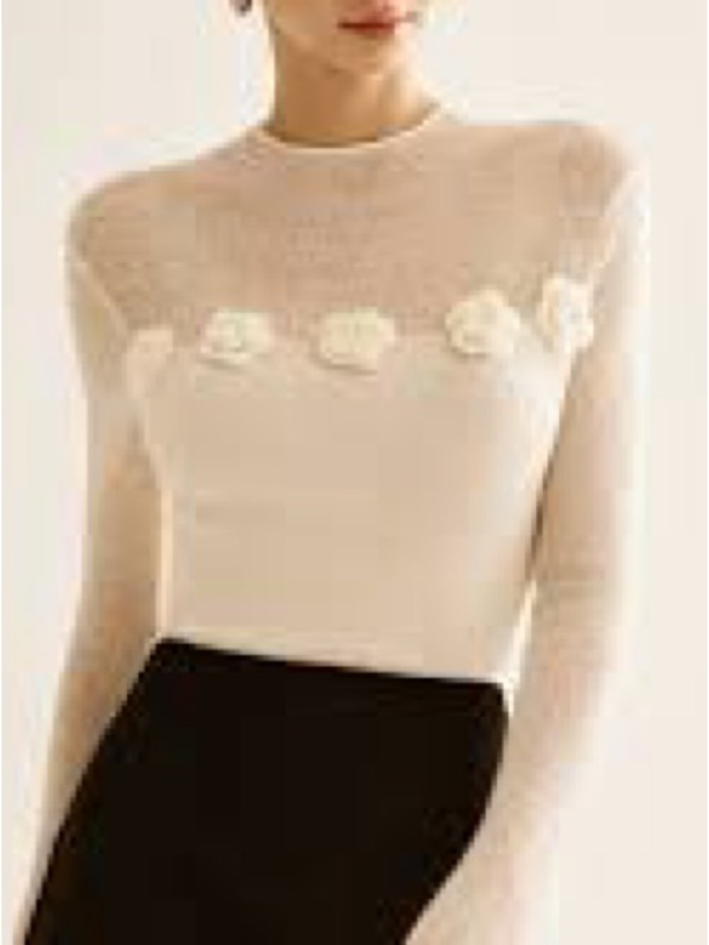 🆕 Commence 3D Flower Panel Soft Knit Top - M